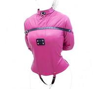 Bondage sessuale Camicia di forza in pelle PU Limitazione estrema Imbracatura per il corpo BDSM Costume Cosplay Bondage Gear Feticcio Giocattoli erotici per uomini e donne,Rose-S