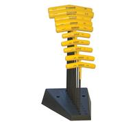Bondhus Set di 10 chiavi esagonali a sfera 13190 con impugnatura a T 3/32"–3/8" con supporto