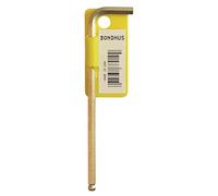 Bondhus 37902 Chiave a L con etichetta e codice a barre .50" con estremità sferica e finitura GoldGuard, 7,1 cm