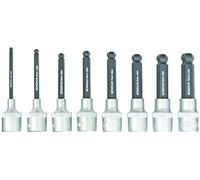 Bondhus 43487 Prohold socket Ball End bit Tool set with socket with Proguard Finish, 5,1 cm, 8 pezzo