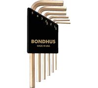 Bondhus GoldGuard 38246 - Set di 6 chiavi a L esagonali placcate, 1,5-5 mm, corte