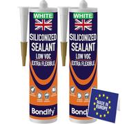 BONDIFY Sigillante Impermeabile per Finestre Bianco, Interni Esterni Silicone Acrilico Verniciabile Bianco 500g x 2 SENZA SOLVENTI Silicone Acrilico Sigillante per Crepe e Fessure, Bagno Cucina, Porta