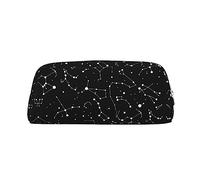 BONDIJ Astuccio per matite, grande capacità, con cerniera, motivo costellazione stellata, per donne e uomini, Argento, Taglia unica