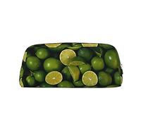 BONDIJ Astuccio per matite, grande capacità, con cerniera, verde lime fresco, borse per cosmetici, per donne e uomini, Argento, Taglia unica