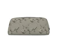 BONDIJ Astuccio portamatite, astuccio grande capacità con cerniera, borsa per cosmetici Angry Rhino per donne e uomini, Argento, Taglia unica