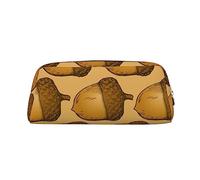 BONDIJ Astuccio portamatite, astuccio grande capacità con cerniera, borsa per cosmetici con ghianda in stile cartone animato, per donne e uomini, Oro, Taglia unica