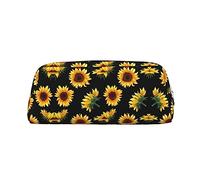 BONDIJ Astuccio portamatite, astuccio grande capacità con cerniera, borsa per cosmetici con girasole, per donne e uomini, Argento, Taglia unica