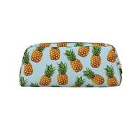 BONDIJ Astuccio portamatite, grande capacità, con cerniera, ananas, cosmetici, per donne e uomini, Oro, Taglia unica