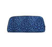 BONDIJ Astuccio portamatite, grande capacità, con cerniera, pelle di leopardo, borsa per cosmetici, per donne e uomini, Argento, Taglia unica