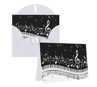 BONDIJ Biglietti di auguri con buste, tasti di pianoforte con note musicali, biglietti di ringraziamento per tutte le occasioni, compleanno, ringraziamento, matrimoni, feste e molto altro ancora, 10,2