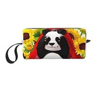 BONDIJ Borsa da trucco da viaggio, Borsa da toeletta portatile, Borsa cosmetica da viaggio con girasole di grande capacità, borsa portaoggetti multifunzionale, bianca, taglia unica