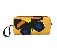 BONDIJ Borsa da trucco da viaggio, Borsa da toeletta portatile, Borsa cosmetica da viaggio con girasole giallo di grande capacità, borsa portaoggetti multifunzionale, bianca, taglia unica, bianco,