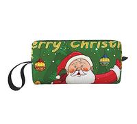 BONDIJ Borsa da trucco da viaggio, Borsa da toilette portatile, Borsa cosmetica da viaggio di Babbo Natale, Borsa multifunzionale di immagazzinaggio, Bianco, Taglia unica