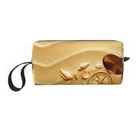 BONDIJ Borsa da trucco da viaggio, borsa da toilette portatile, borsa cosmetica da viaggio di grande capacità, borsa cosmetica da viaggio in mare e spiaggia, borsa portaoggetti multifunzionale, bianca