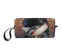 BONDIJ Borsa da trucco da viaggio, borsa da toilette portatile, borsa cosmetica da viaggio divertente per cani di grande capacità, borsa portaoggetti multifunzionale, bianca, taglia unica