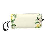 BONDIJ Borsa di trucco di viaggio, Borsa da toilette portatile, Borsa cosmetica di viaggio del limone di grande capacità, Borsa multifunzionale di stoccaggio, Bianco, Taglia unica
