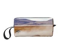 BONDIJ Borsa di trucco di viaggio, Borsa portatile dell'attrezzatura da toeletta, borsa cosmetica di viaggio del segnale di avvertimento del lama di grande capacità, borsa multifunzionale di, bianco,