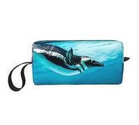 BONDIJ Borsa per il trucco da viaggio, borsa da toilette portatile, borsa cosmetica da viaggio con pinguino Humboldt, borsa multifunzionale per riporre oggetti, bianca, taglia unica