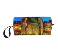 BONDIJ Borsa per il trucco da viaggio, borsa da toilette portatile, borsa cosmetica da viaggio di grande capacità, borsa cosmetica da viaggio in carcere e canale, borsa portaoggetti multifunzione