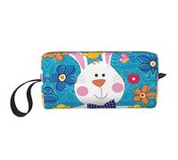 BONDIJ Borsa per il trucco da viaggio, Borsa da toilette portatile, Borsa cosmetica da viaggio per vacanze di Pasqua di grande capacità, borsa portaoggetti multifunzionale, bianca, taglia unica