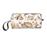 BONDIJ Borsa per il trucco da viaggio, borsa da toilette portatile, grande capacità di animali del procione del bosco, borsa cosmetica da viaggio, borsa portaoggetti multifunzionale, bianca, taglia