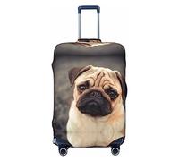 BONDIJ Carino Pug Dog bagagli copre viaggio antipolvere valigia copertura per 45-81 pollici bagagli, Nero , M