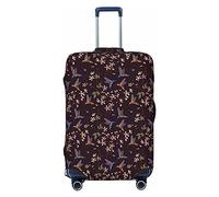 BONDIJ Copertura per bagagli da viaggio, antipolvere con fiori fioriti, protezione per valigie da 46-81 cm, Nero , M