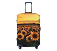 BONDIJ Copertura per bagagli da viaggio, antipolvere, con girasoli, protezione per valigie da 45-81 cm, Nero , M