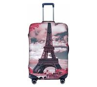 BONDIJ Copertura per bagagli da viaggio, antipolvere, con paesaggio Torre Eiffel, copertura protettiva per valigie da 46-81 cm, Nero , M