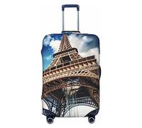 BONDIJ Copertura per bagagli da viaggio, antipolvere, motivo: skyline di Parigi, protezione per valigie da 46-81 cm, Nero , L