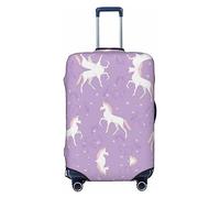 BONDIJ Copertura per valigie da viaggio antipolvere con unicorno carino per bagagli da 45,7 a 81,7 cm, Nero , L