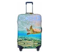 BONDIJ Copertura per valigie da viaggio con tartaruga marina, antipolvere, per bagagli da 45-81 cm, Nero , M