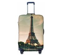 BONDIJ Copertura per valigie da viaggio con Torre Eiffel di Parigi grigia antipolvere per bagagli da 45-81 cm, Nero , M
