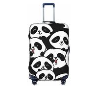 BONDIJ Cute Cartoon Panda bagagli copre viaggio antipolvere valigia copertura per 45-81 pollici bagagli, Nero , S