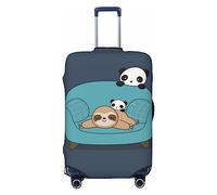 BONDIJ Cute Panda e Bradipo bagagli copre viaggio antipolvere valigia copertura per 45-81 pollici bagagli, Nero , L