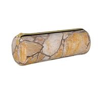 BONDIJ Incandescenza nel sacchetto di cuoio stampato scuro della matita delle donne, borsa della penna della cassa della matita di grande capacità con la chiusura lampo per l'ufficio, Texture della