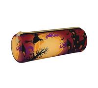 BONDIJ La frutta fresca ha stampato il sacchetto di cuoio della matita delle donne, borsa della penna della cassa della matita di grande capacità con la chiusura lampo per l'ufficio, Happy Halloween.,