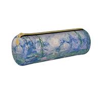 BONDIJ La tartaruga marina ha stampato il sacchetto di cuoio della matita delle donne, la borsa della penna della cassa della matita di grande capacità con la chiusura lampo, Lotus Pittura A Olio,