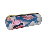 BONDIJ L'oca ha stampato il sacchetto di cuoio della matita delle donne, borsa della penna della cassa della matita di grande capacità con la chiusura lampo per l'ufficio, Divertente 3d Piggies,