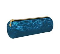 BONDIJ L'oceano ha stampato il sacchetto di cuoio della matita delle donne, borsa della penna della cassa della matita di grande capacità con la chiusura lampo, Oceano, Taglia unica
