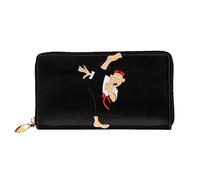 BONDIJ Portafogli da donna, in pelle PU, con cerniera lunga, con scomparti multipli per carte di credito, colore nero, taglia unica, Nero , Taglia unica