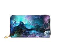 BONDIJ Portafogli da donna, in pelle PU, con cerniera lunga, motivo beagle, scomparti multipli per carte di credito, pochette da donna, Grafica 3d Universo Spazio, Taglia unica