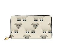 BONDIJ Portafogli da donna, in pelle PU, lunga con cerniera, con pecora, scomparti multipli per schede, pochette da donna, nero, taglia unica, Nero , Taglia unica