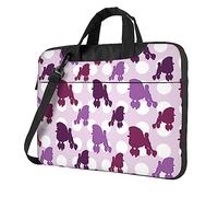 BONDIJ Red Poodle Laptop Case Bag Crossbody Borsa Valigetta Portatile Viaggio Computer Cover Pouch, Nero , 15.6 inch