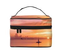 BONDIJ Shoal of Fishes, trousse da viaggio da donna, impermeabile, borsa per cosmetici pieghevole, idea regalo per insegnanti, Vedere il tramonto a Miami, Taglia unica