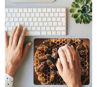 BONDIJ Tappetino per mouse da gioco con stampa a nido d'ape, rettangolare, base in gomma antiscivolo, con bordi cuciti resistenti, per computer, laptop, ufficio, decorazione