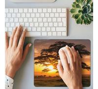 BONDIJ Tappetino per mouse da gioco, motivo: alba sul grande albero, rettangolare, base in gomma antiscivolo, con bordi cuciti resistenti, per computer, laptop, ufficio, decorazione