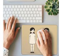 BONDIJ Tappetino per mouse da gioco, semplice disegno di ragazza, rettangolare, base in gomma antiscivolo, con bordi cuciti resistenti, per computer, laptop, ufficio, decorazione