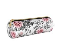 BONDIJ Top Of The Snow Mountain - Astuccio da donna in pelle, con cerniera, per ufficio, Rosa Floreale Acquerello Bianco, Taglia unica
