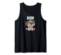 Bone AMI Bon Cane Francese Proprietario Buon Amico Divertente Meme Canotta